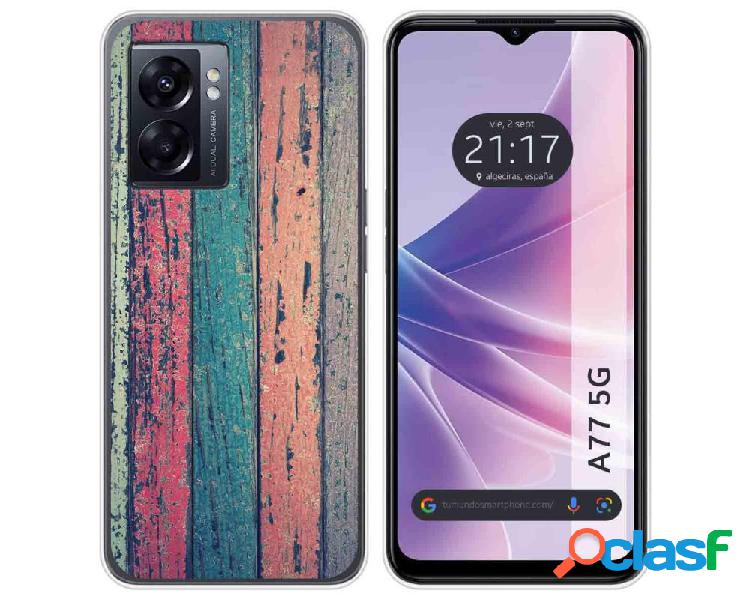 Funda para Oppo A77 5g TUMUNDOSMARTPHONE Dibujos Madera 10