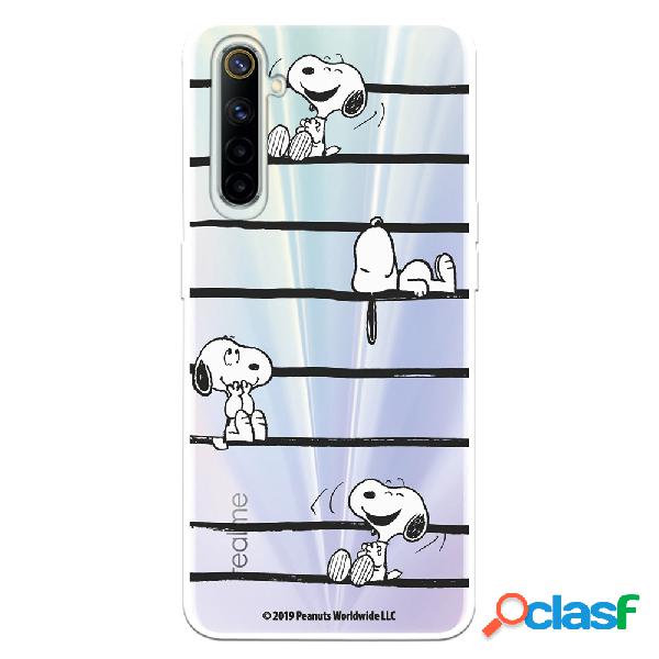 Funda para Realme 6 Oficial de Peanuts Snoopy rayas - Snoopy