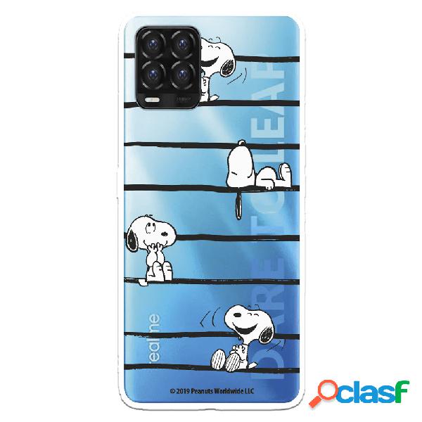 Funda para Realme 8 Oficial de Peanuts Snoopy rayas - Snoopy