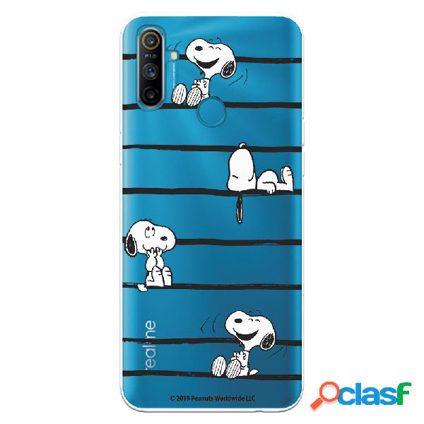Funda para Realme C3 Oficial de Peanuts Snoopy rayas -
