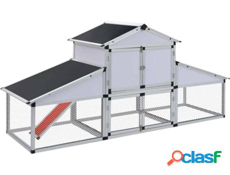 Gallinero VIDAXL Con Caja Nido (Gris - Aluminio)