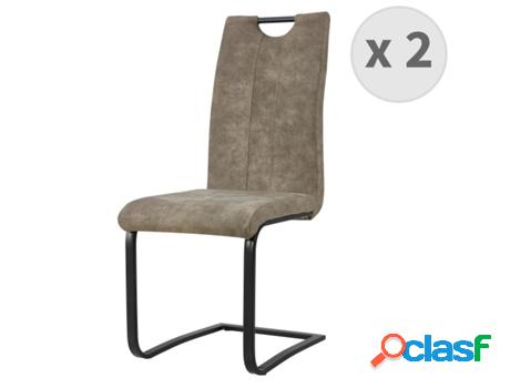Gardner-Silla De Microfibra Vintage Marrón Claro Patas