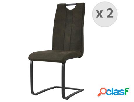 Gardner-Silla De Microfibra Vintage Marrón Oscuro Patas