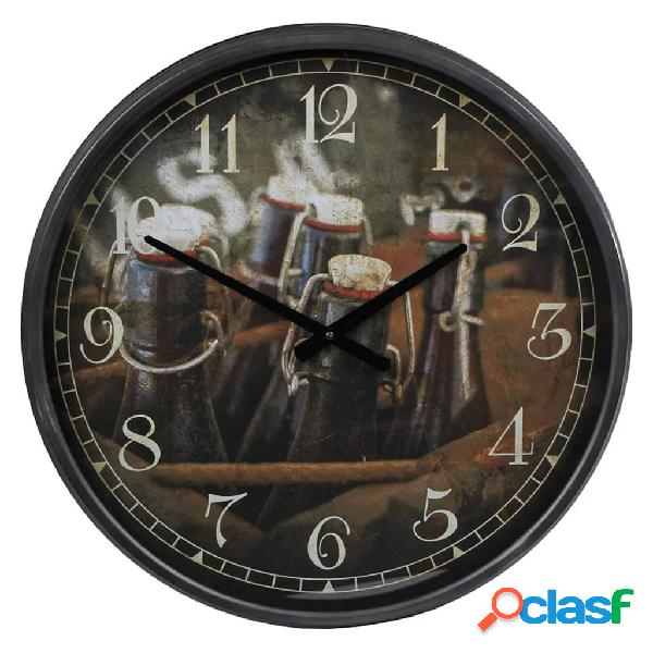 Gifts Amsterdam Reloj de pared Bottles in Crate metal negro