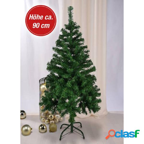 HI Árbol de Navidad con soporte de metal verde 90 cm
