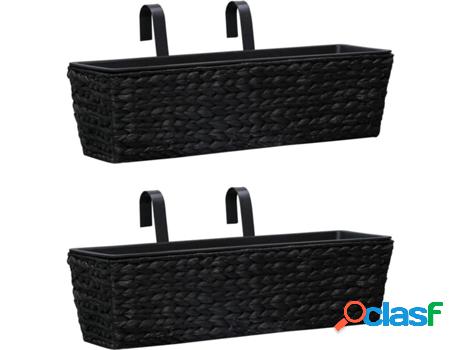 Jardinera VIDAXL 2 Piezas (Negro - Jacinto de Agua -