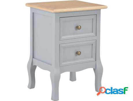 Juego de 2 Mesitas de Noche VIDAXL (Gris - MDF - 35x30x49