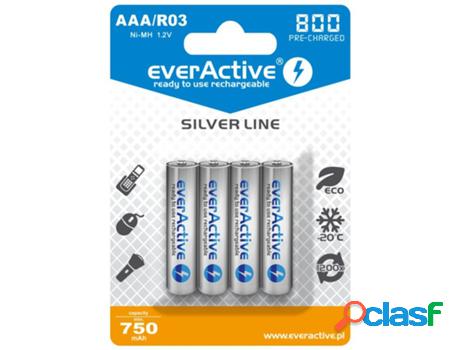 Juego de 4 Pilas Recargables EVERACTIVE LR03/AAA 800 mAh