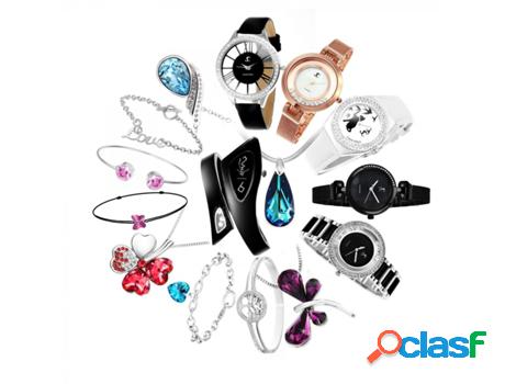 Juego de Joyas SC_CRYSTAL Mujer (Latón - Plateado)
