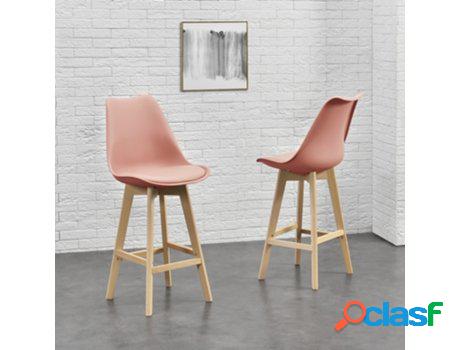 Juego de Sillas de Comedor [EN.CASA] Color rosa (Cuero