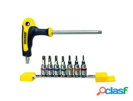 Juego puntas maurer con mango t 8 piezas torx 1/4