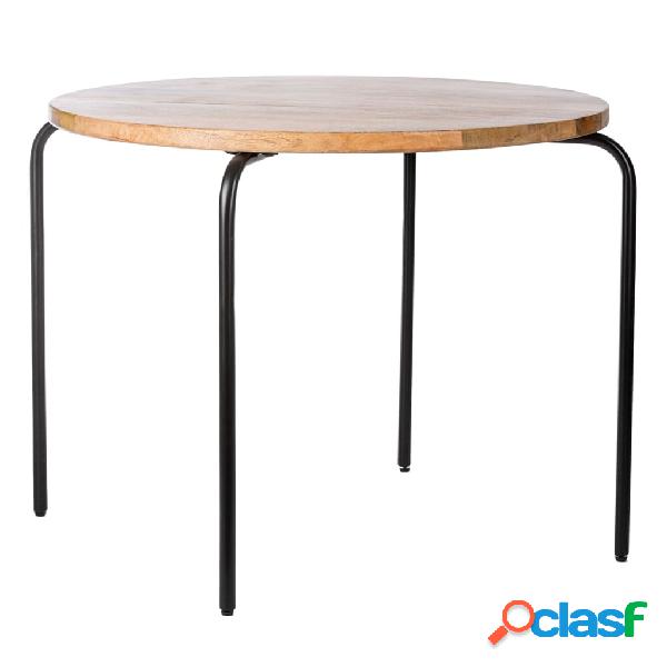 KidsDepot Mesa de juegos Circle madera de mango negro 72 cm