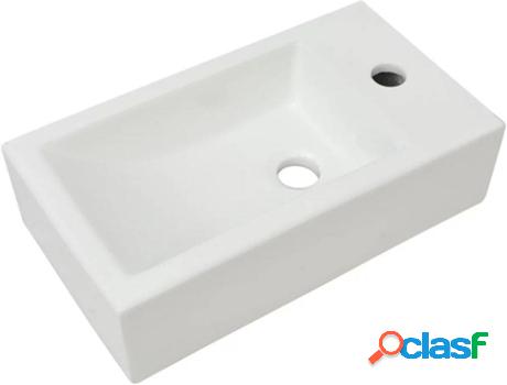 Lavabo VIDAXL Orificio Grifo Cerámico (Blanco - 46x25,5x12