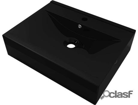 Lavabo VIDAXL Rectangular Cerámico (Negro - 60x46 cm)