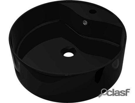 Lavabo VIDAXL Redondo Cerámico (Negro)