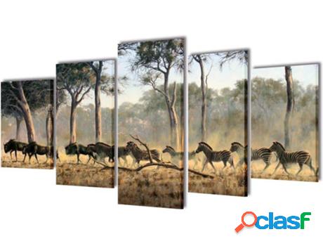 Lienzos para Pared VIDAXL Cebras (200 x 100 cm)