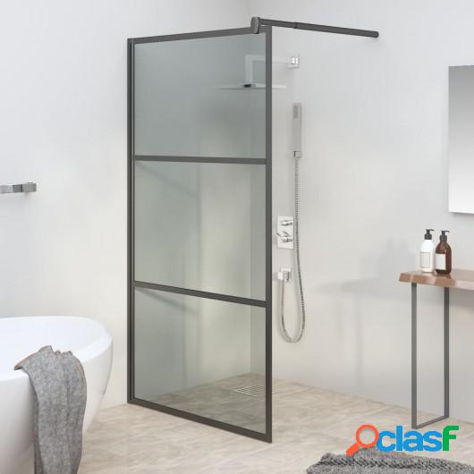 Mampara de ducha accesible vidrio ESG oscuro negro 100x195