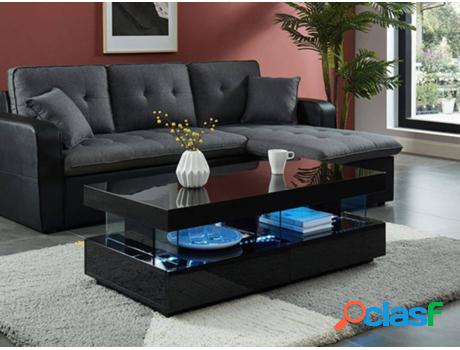 Mesa de Centro VENTE UNIQUE Fabio (Negro - Madera -