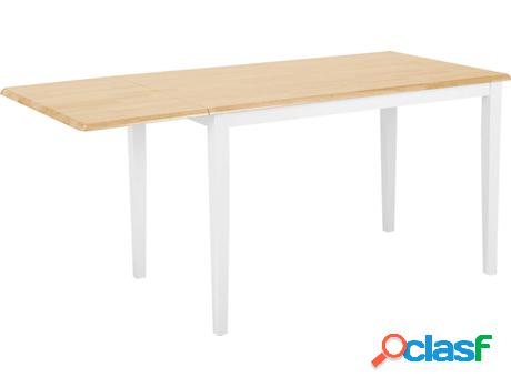 Mesa de Comedor Louisiana Extensível (Blanco - Madera
