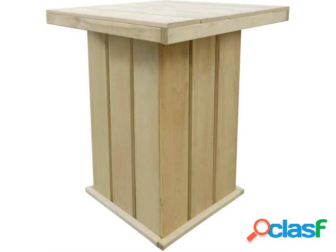 Mesa de Exterior VIDAXL pino impregnado (75x75x110 cm)