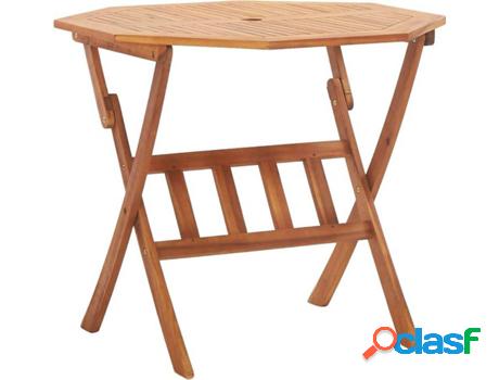Mesa de Jardín VIDAXL De Madera Maciza De Acacia (90 x 75