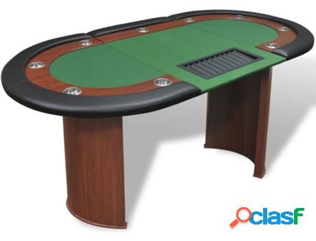 Mesa de Póquer VIDAXL (Verde - Tablero DM - 208 x 107 x 81