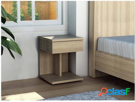 Mesita de Noche VENTE UNIQUE Borla (Beis - Madera - 50.6 x
