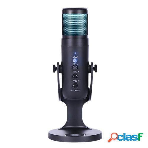 Micrófono de condensador USB Micrófono RGB de sobremesa