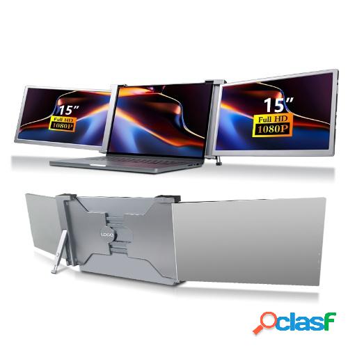 Monitor portátil de triple pantalla de 15 pulgadas Pantalla