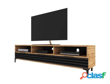 Mueble de TV SELSEY Rikke negro (160 x 39 x 31.5)