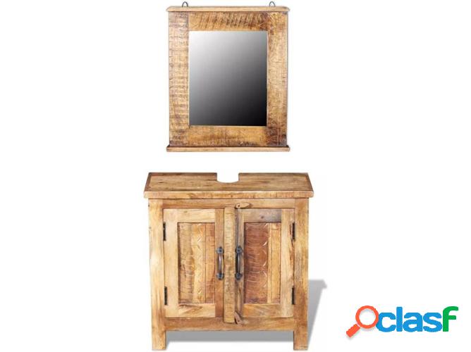 Mueble tocador para WC Espejo VIDAXL madera de manguera