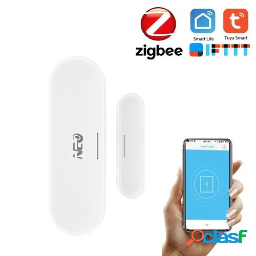 NEO ZigBee Sensor de puerta Tuya APP Control Puerta Ventana