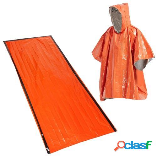 Outdoor Emergency Survival Poncho Waterproof Heat Reflective