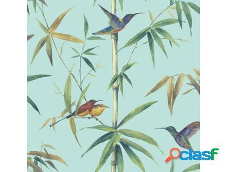 Papel de Pared NOORDWAND Bamboo Azul (53 x 1000 cm)