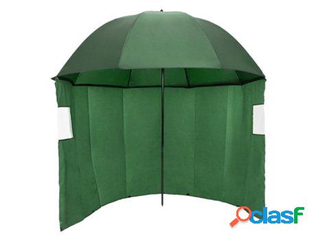 Paraguas de Pesca Con Panel Lateral, Verde Oliva,