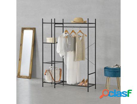 Percha [EN.CASA] Negro (Acero - 150 x 110 x 40 cm)