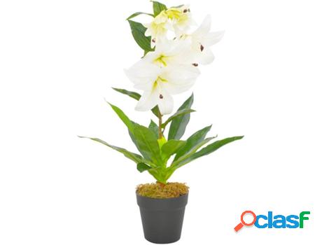 Planta Artificial VIDAXL Lirio (Blanco - 65 cm)