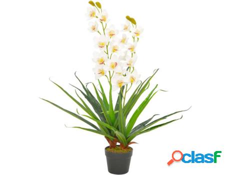 Planta Artificial VIDAXL Orquídea (Blanco - 9 cm)