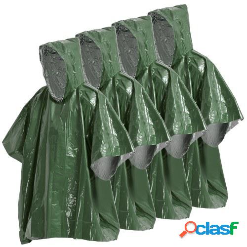 Poncho de lluvia de emergencia de 4 paquetes Poncho térmico