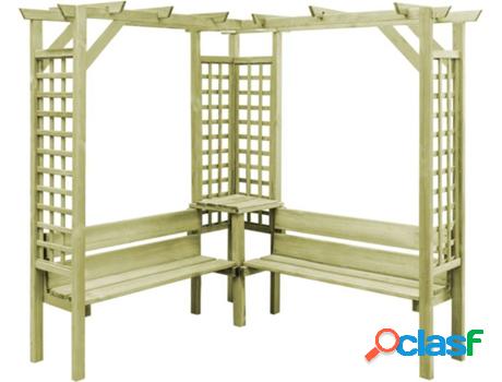 Pérgola VIDAXL (Verde - Madera - 190x190x200 cm)