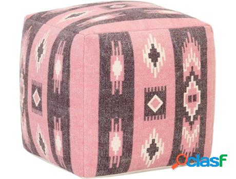 Puf VIDAXL De Diseño Estampado De Algodón Rosa (45 x 45 x