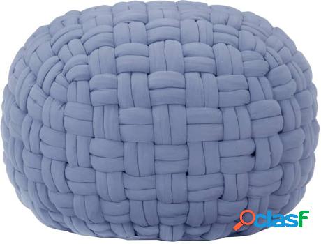 Puf VIDAXL De Diseño Trenzado De Algodón Azul (50 x 35 cm)