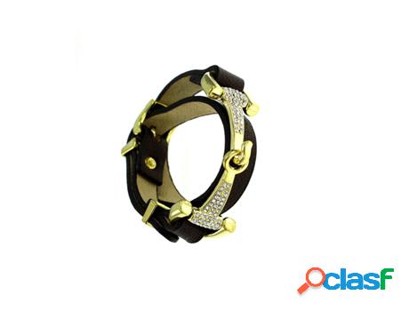 Pulseras SC_CRYSTAL Mujer (Cuero - Marrón)