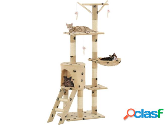 Rascador Árbol VIDAXL Postes Sisal Beige (138cm)