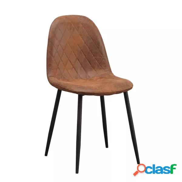 RegalosMiguel - Silla Black Teok Polipiel - Diamante Café