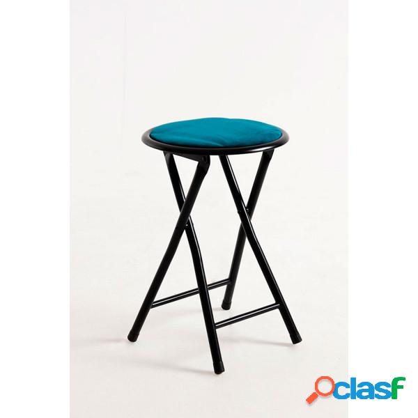 RegalosMiguel - Taburete Metal Plegable Terciopelo - Azul