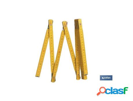 Regla de madera 2m. color amarillo