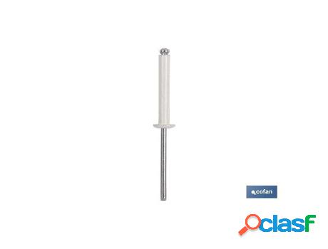 Remache aluminio normal blanco 4 x 10 mm caja 1000 unid.