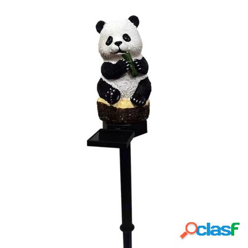 Resina Solar Panda lámpara de tierra luz amarilla cálida