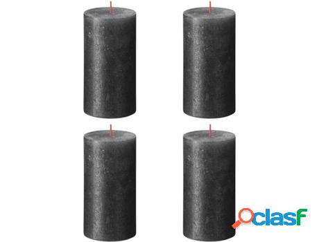 Set 4 velas BOLSIUS Shimmer Antracita (Gris - Duración: